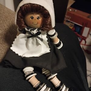Vintage Handcrafted Button Doll From The 1980s